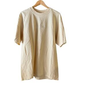 Shaka Wear Pale Yellow Super Max Heavy Streetwear Cotton T Shirt Men's Large